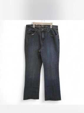 Zenim women’s  Flate  Jeans in Dark Blue-Wash size 10